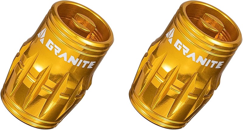 Granite Juicy Nipple Valve Cap with Valve Core Removing Function, Tire Valve Caps Dust Covers for Bikes and Vehicles, Durable Alloy Schrader Valve Cap, 2-Piece Set (Gold) - Image 1